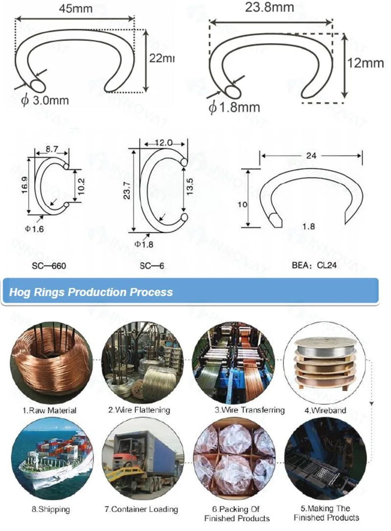 Hr22 Hr25 Dring Nail Poultry Cage C-Ring Hog Ring/ Pneumatic Staples Hog Ring Air Gun Nails