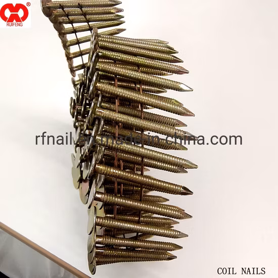 Pistola pneumática de preço de fábrica 0,12 '' Coil Roofing Collated Prego.